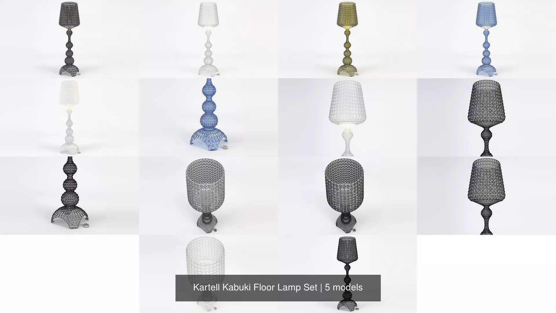 Kartell Kabuki Floor Lamp Set 3D Model Collection_1