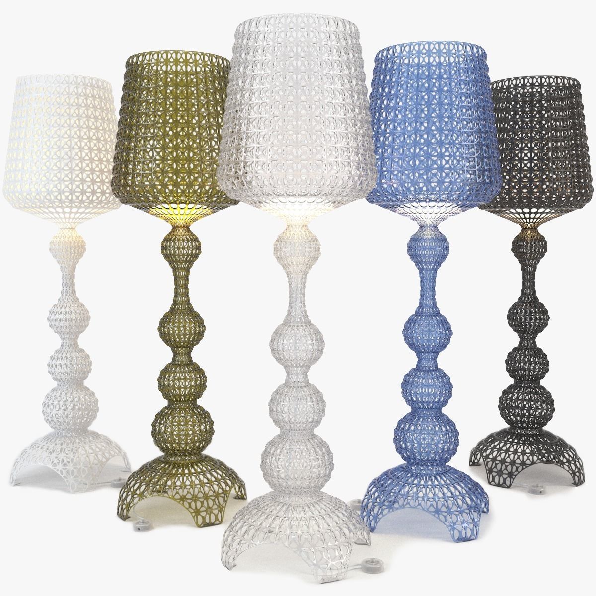 Kartell Kabuki Floor Lamp Set 3D Model Collection_2
