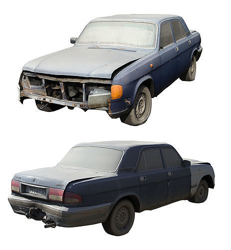 Old Soviet Car Volga Low-poly 3D model