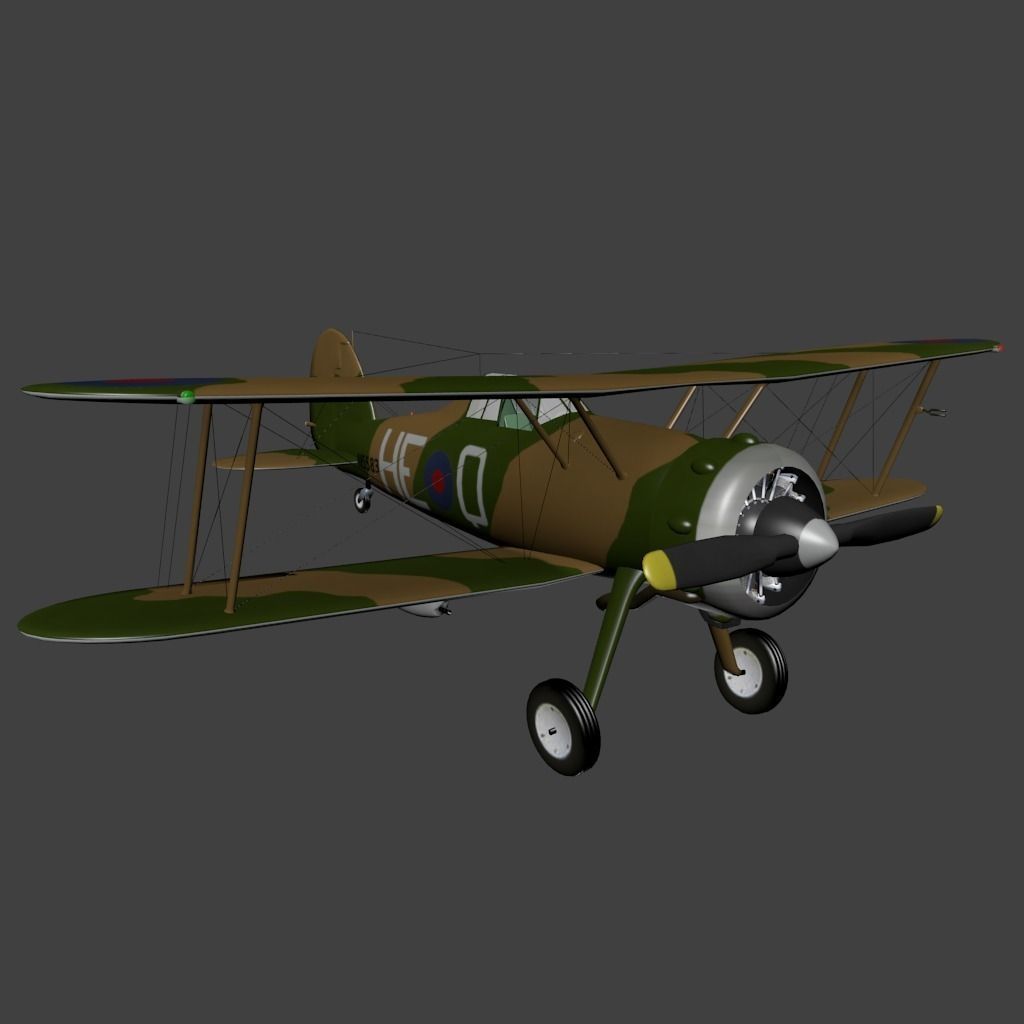 Gloster Gladiator Low-poly 3D model