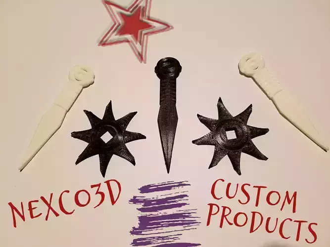 Kunai and Shuriken 3D model