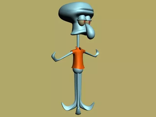 Squidward Tentacles Low-poly 3D model_0