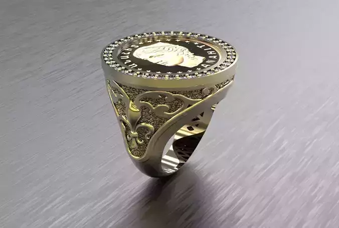 COIN RING with Diamonsd 