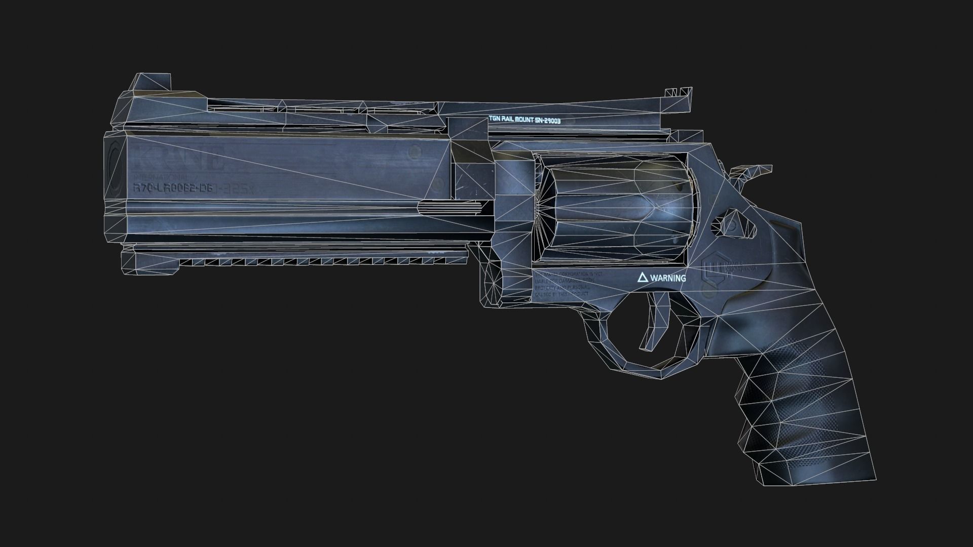 Weapon Pistol revolver Gameready Low-poly 3D model_4