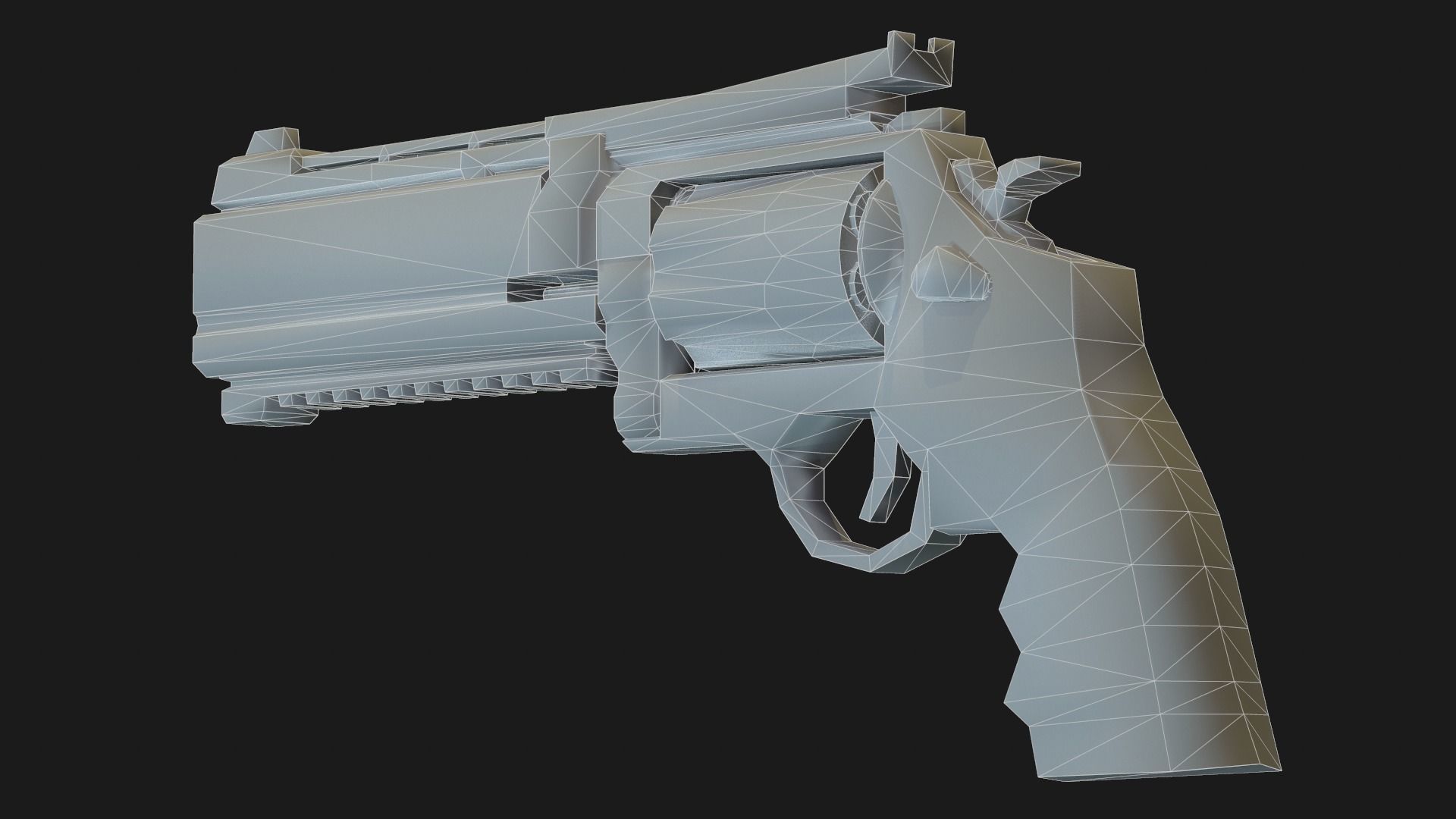 Weapon Pistol revolver Gameready Low-poly 3D model_7