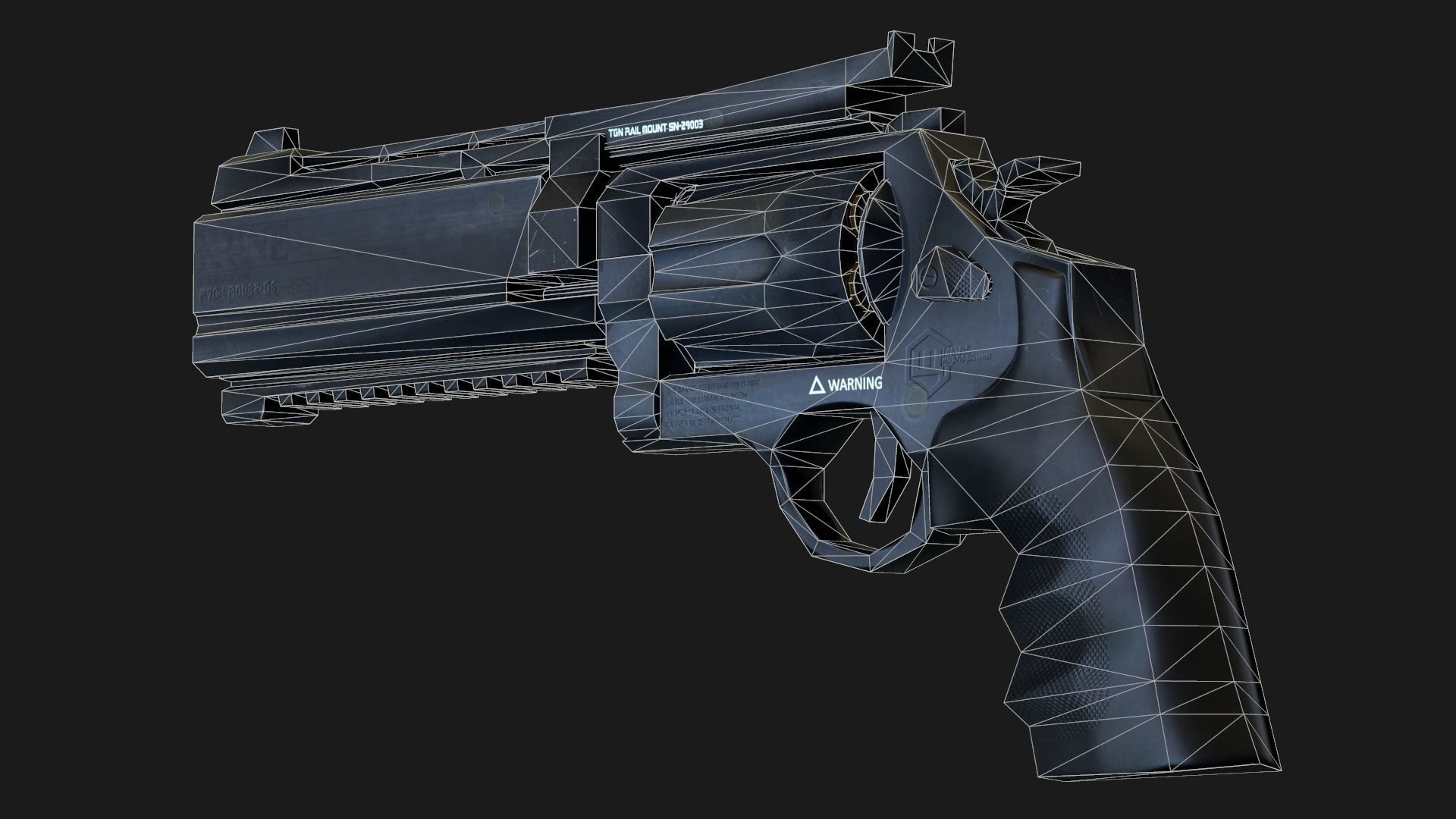 Weapon Pistol revolver Gameready Low-poly 3D model_5