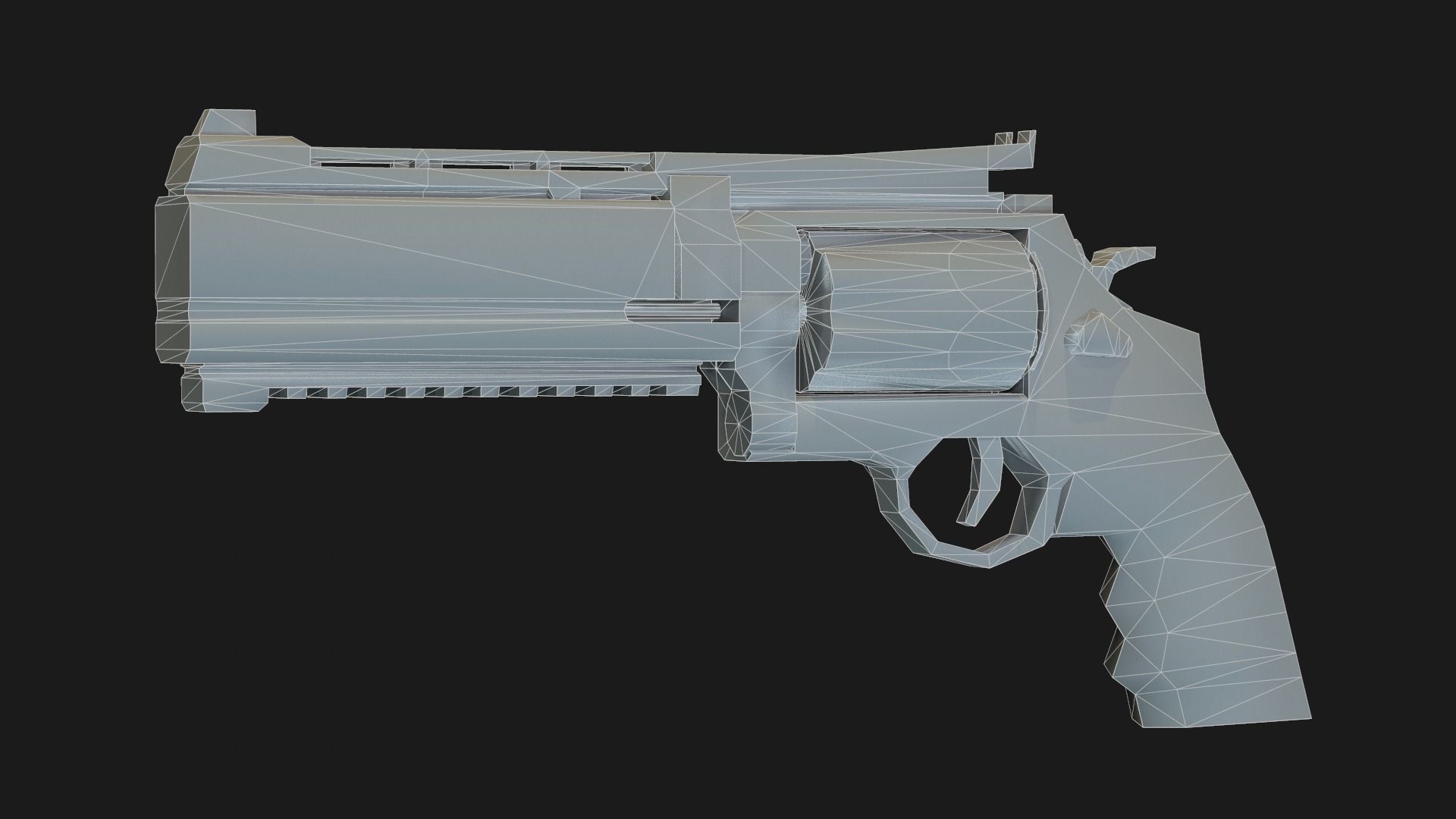 Weapon Pistol revolver Gameready Low-poly 3D model_6