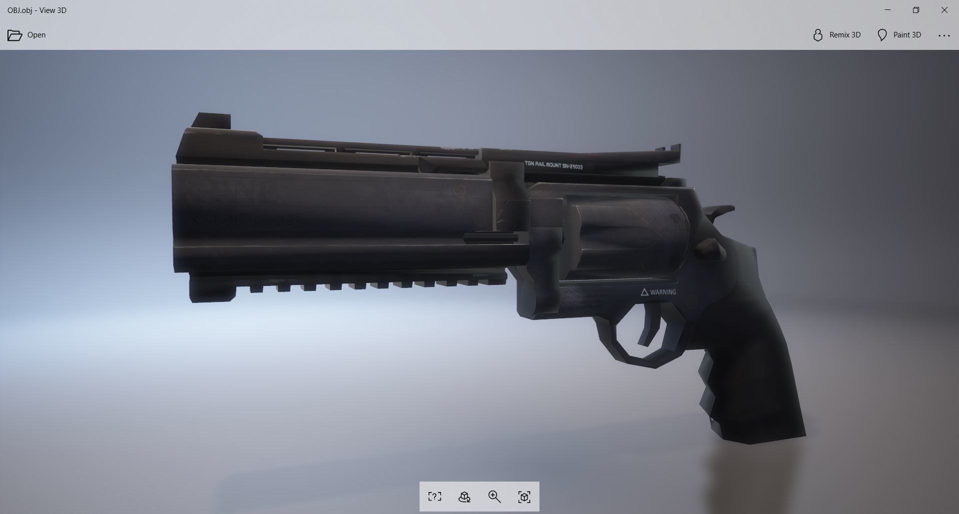 Weapon Pistol revolver Gameready Low-poly 3D model_2