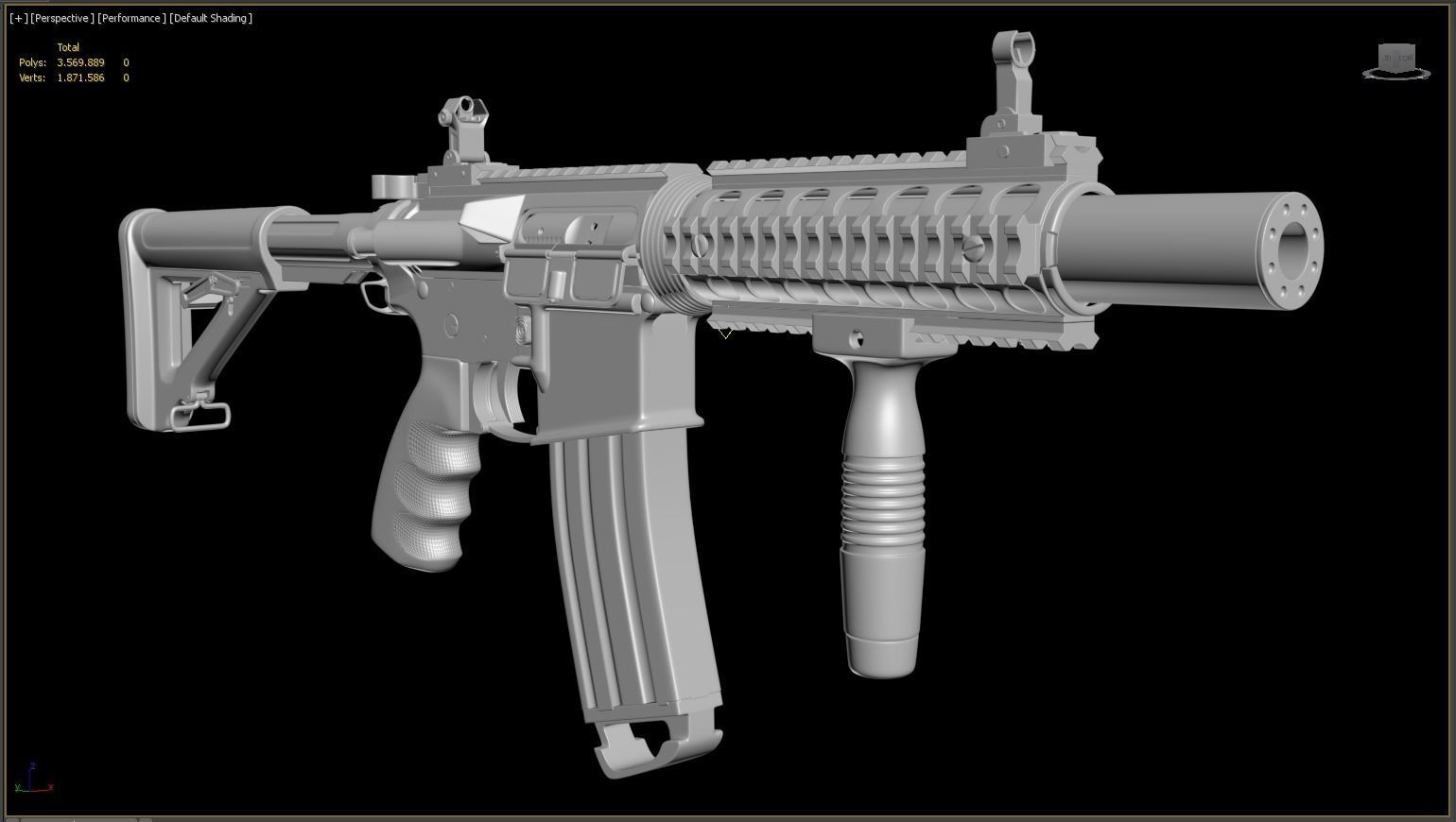 M4A1 Custom 3D model_4