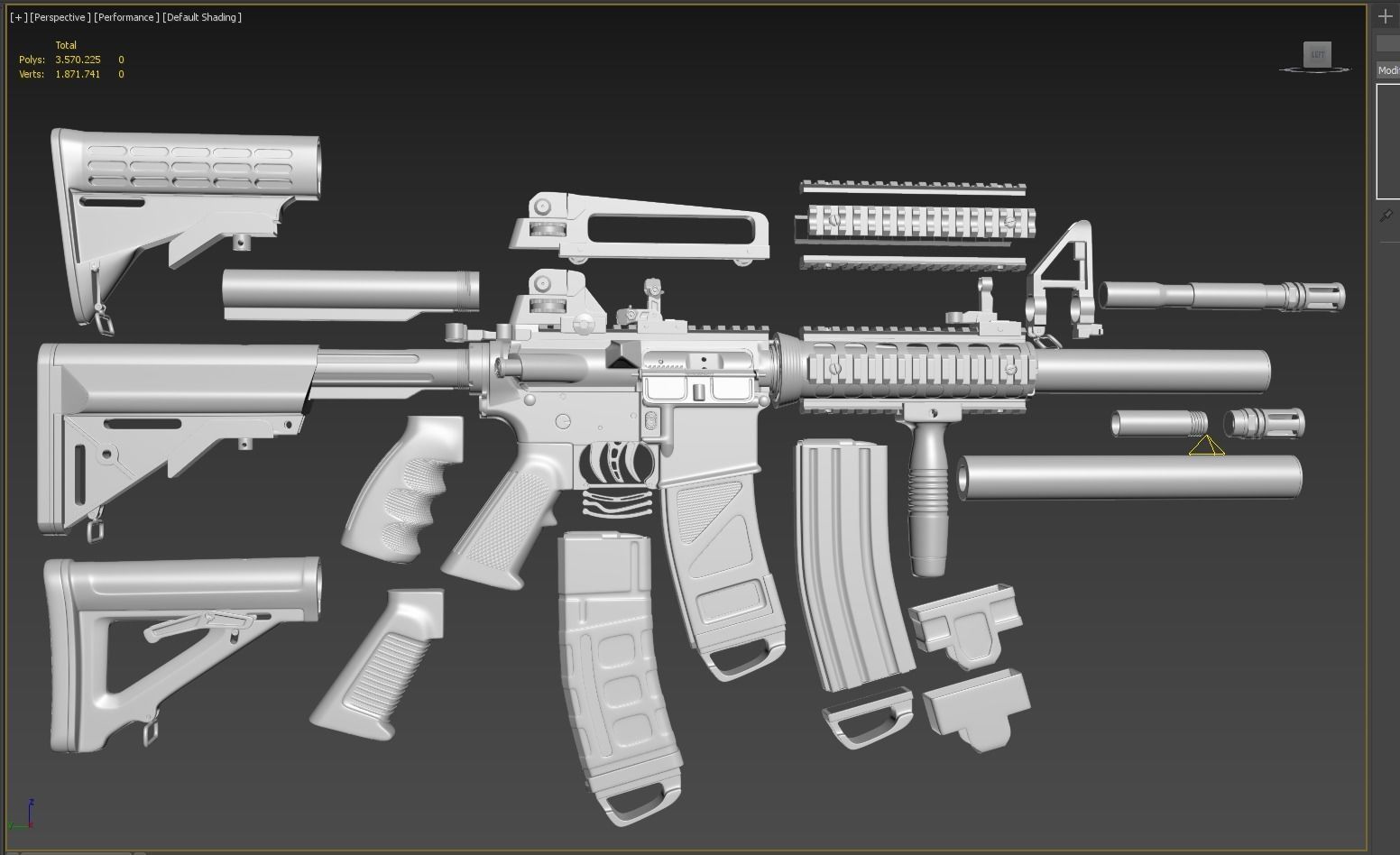 M4A1 Custom 3D model_2