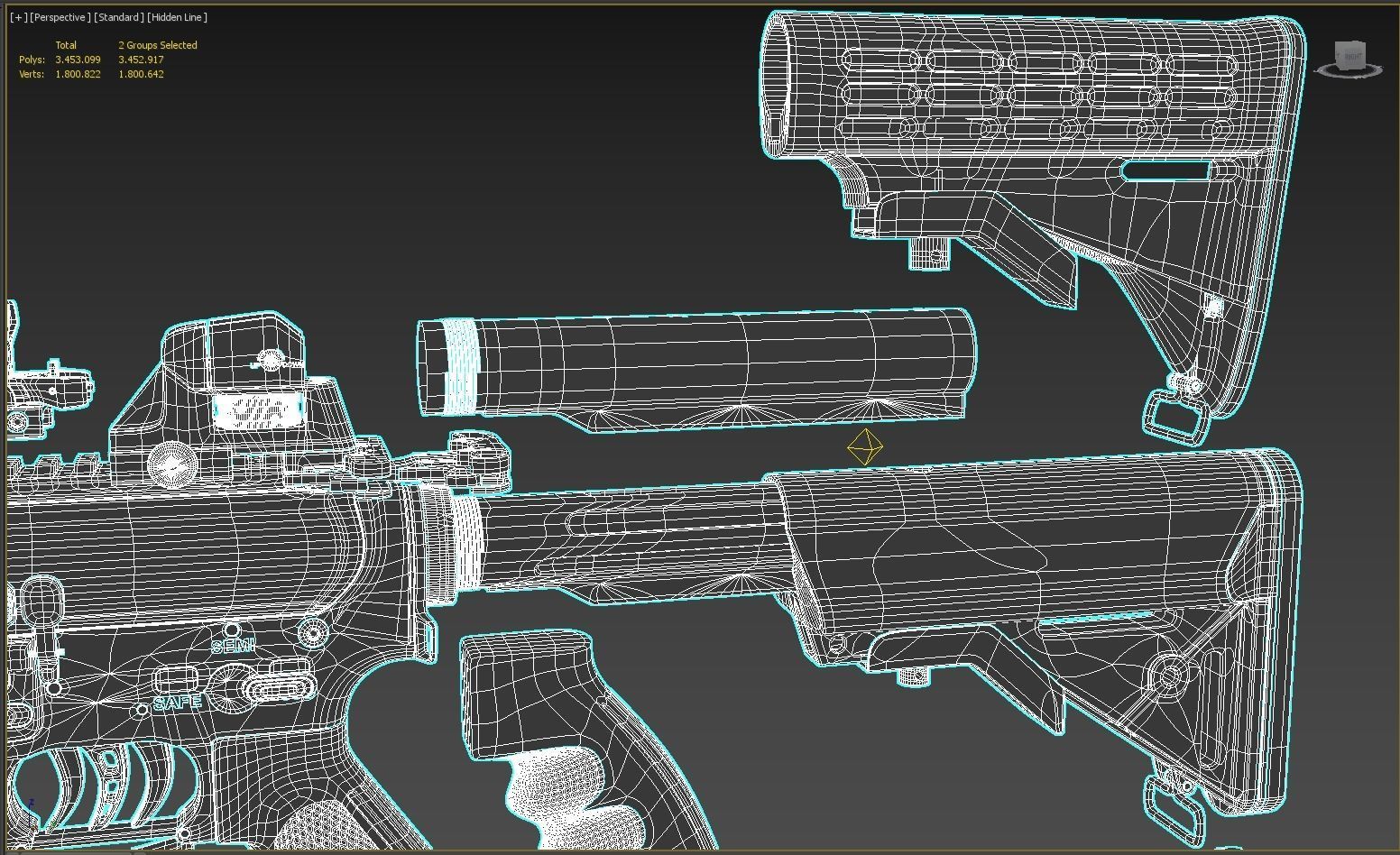 M4A1 Custom 3D model_15