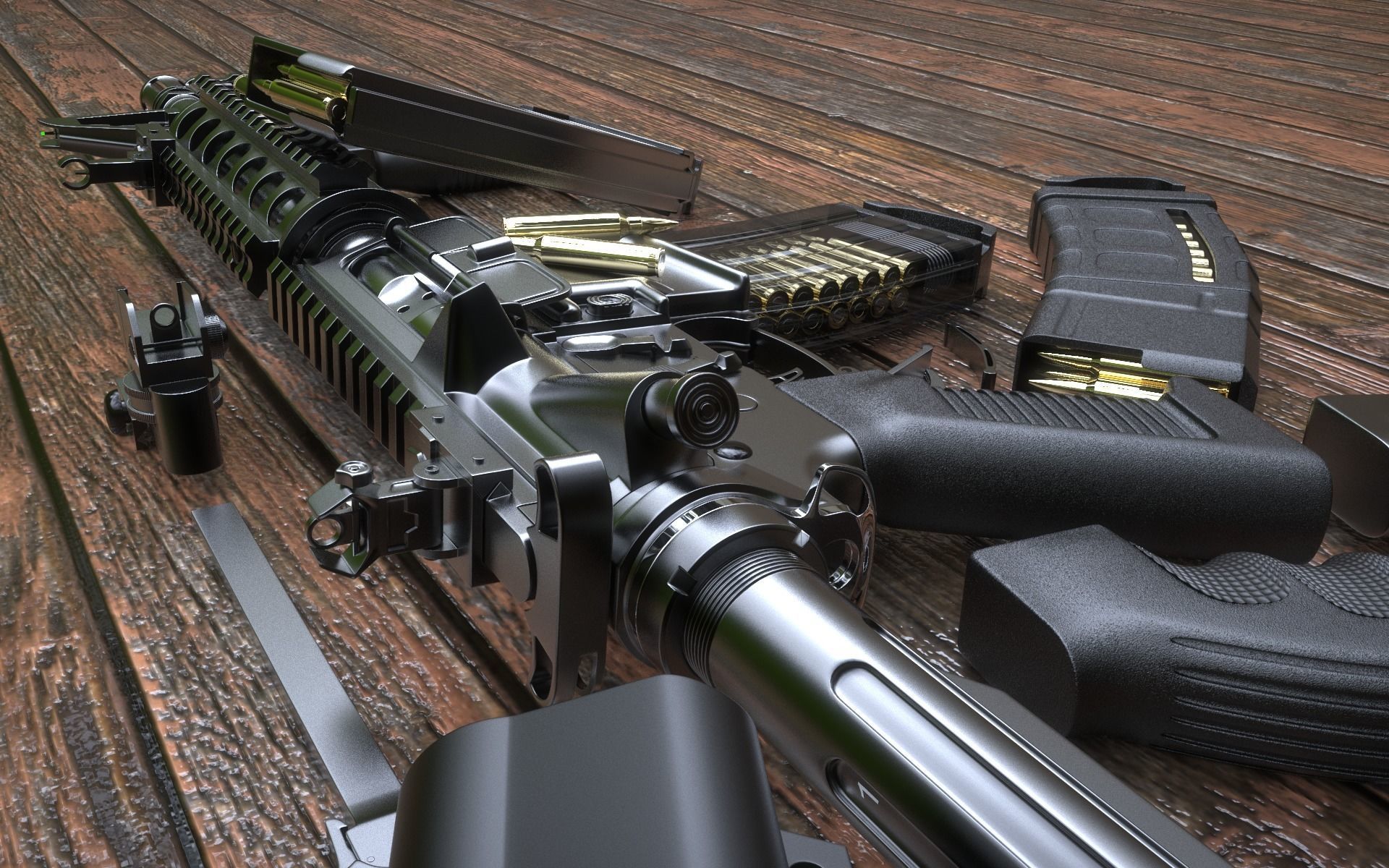 M4A1 Custom 3D model_29