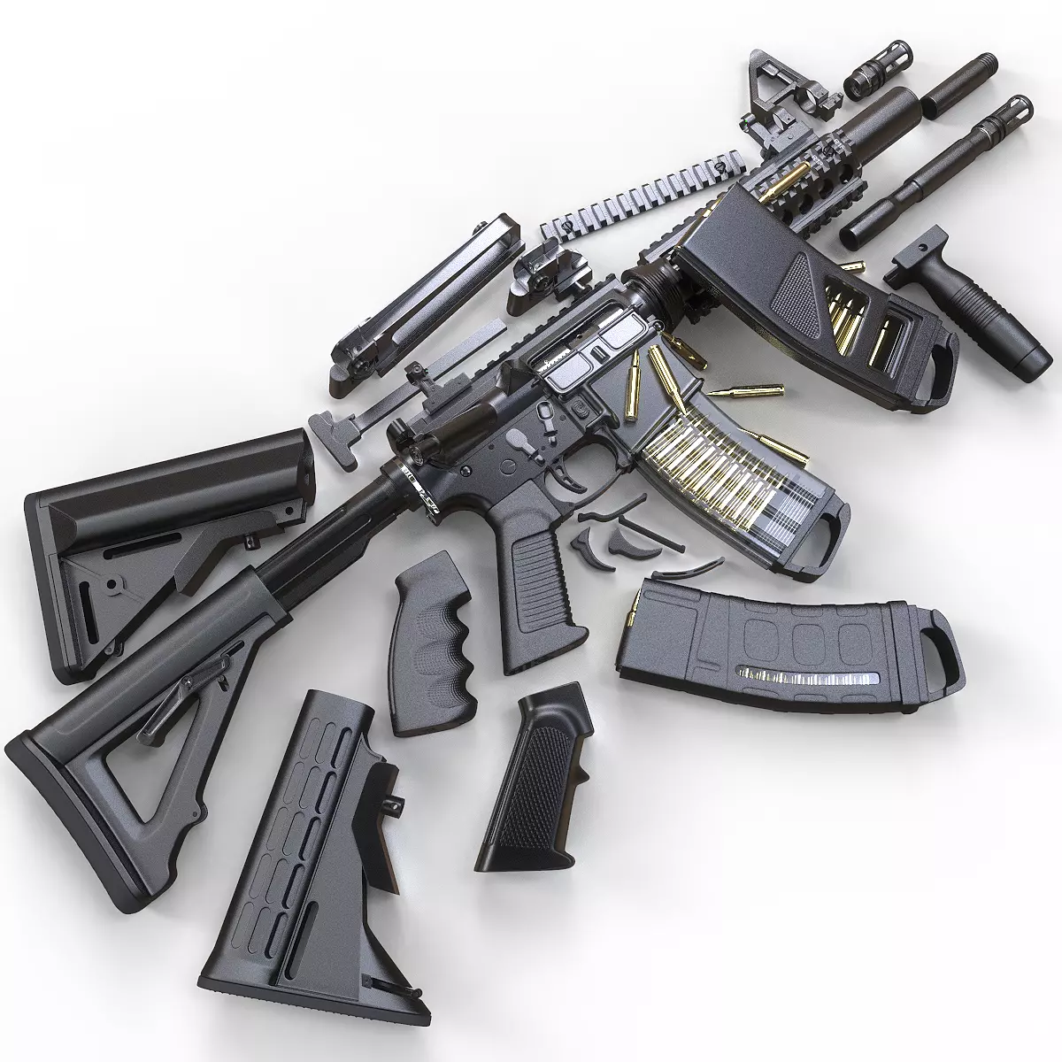 M4A1 Custom 3D model_0