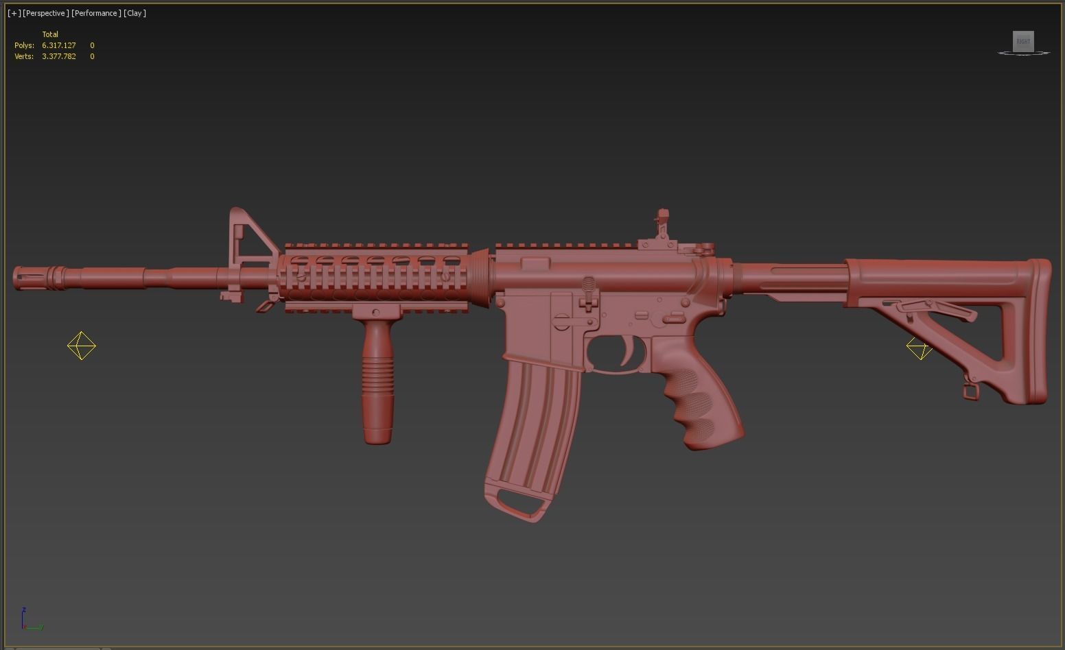 M4A1 Custom 3D model_9