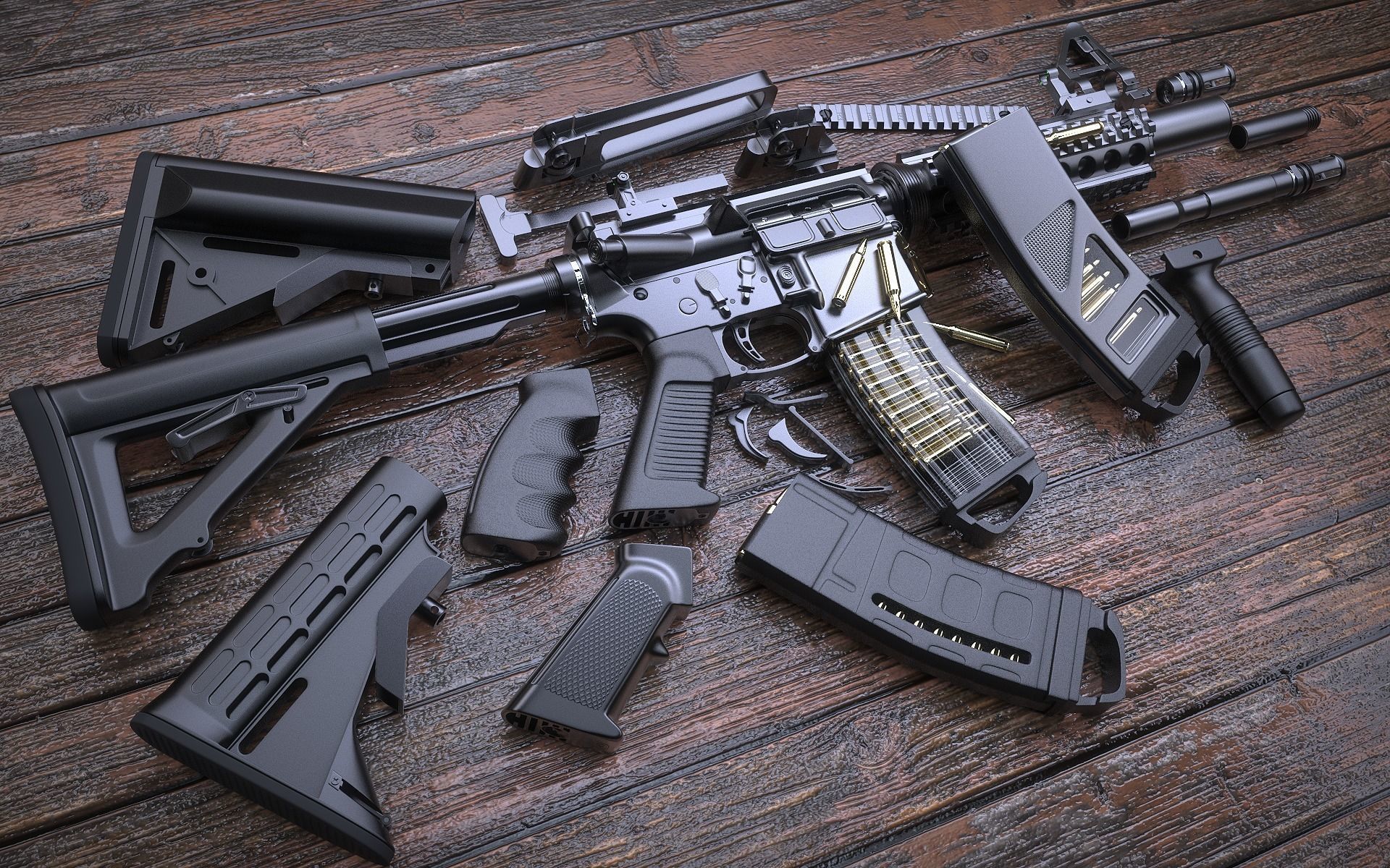 M4A1 Custom 3D model_32