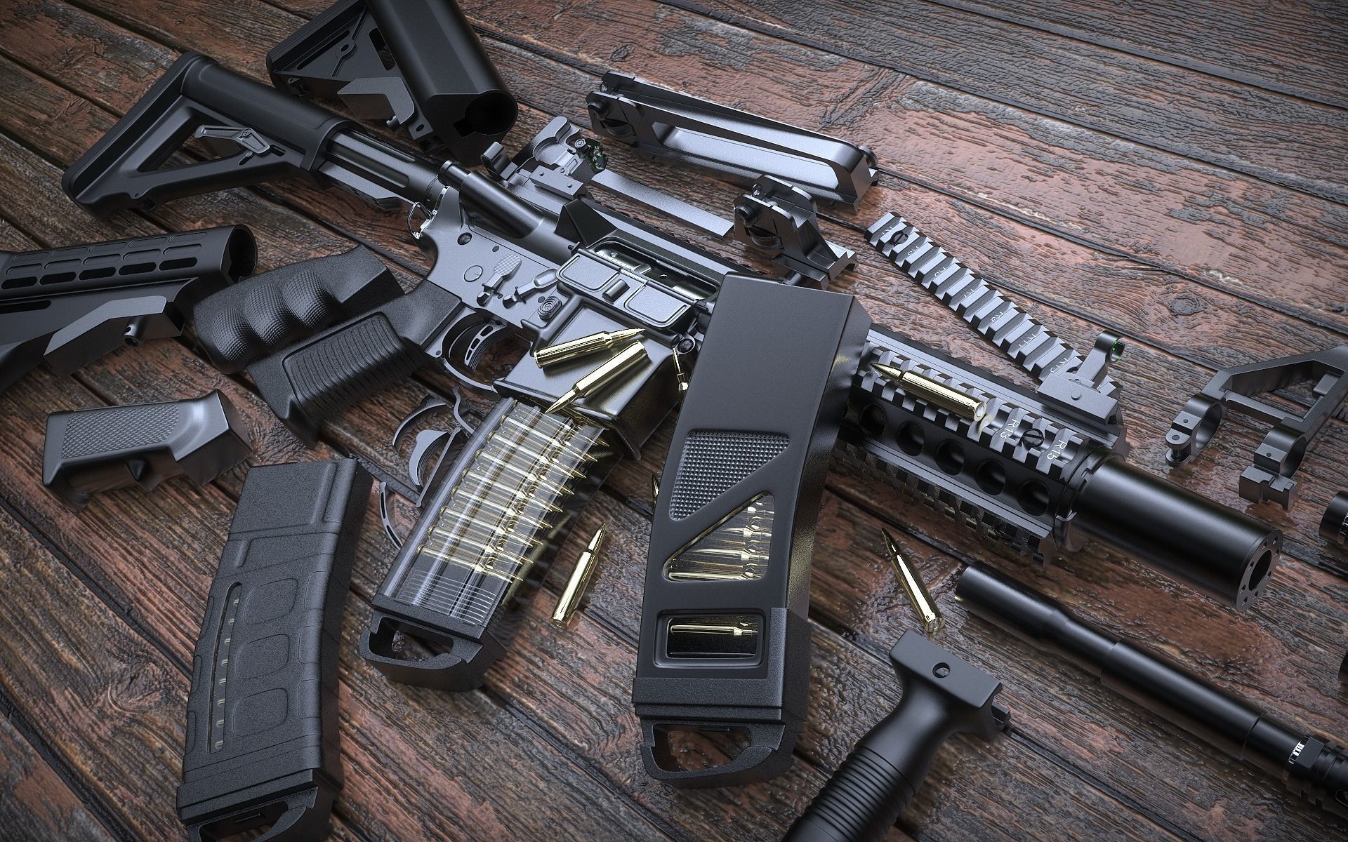 M4A1 Custom 3D model_31