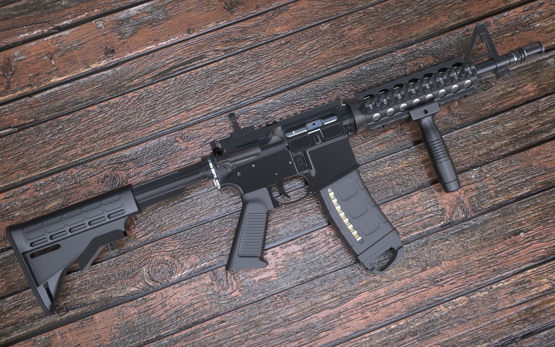 M4A1 Custom 3D model_27