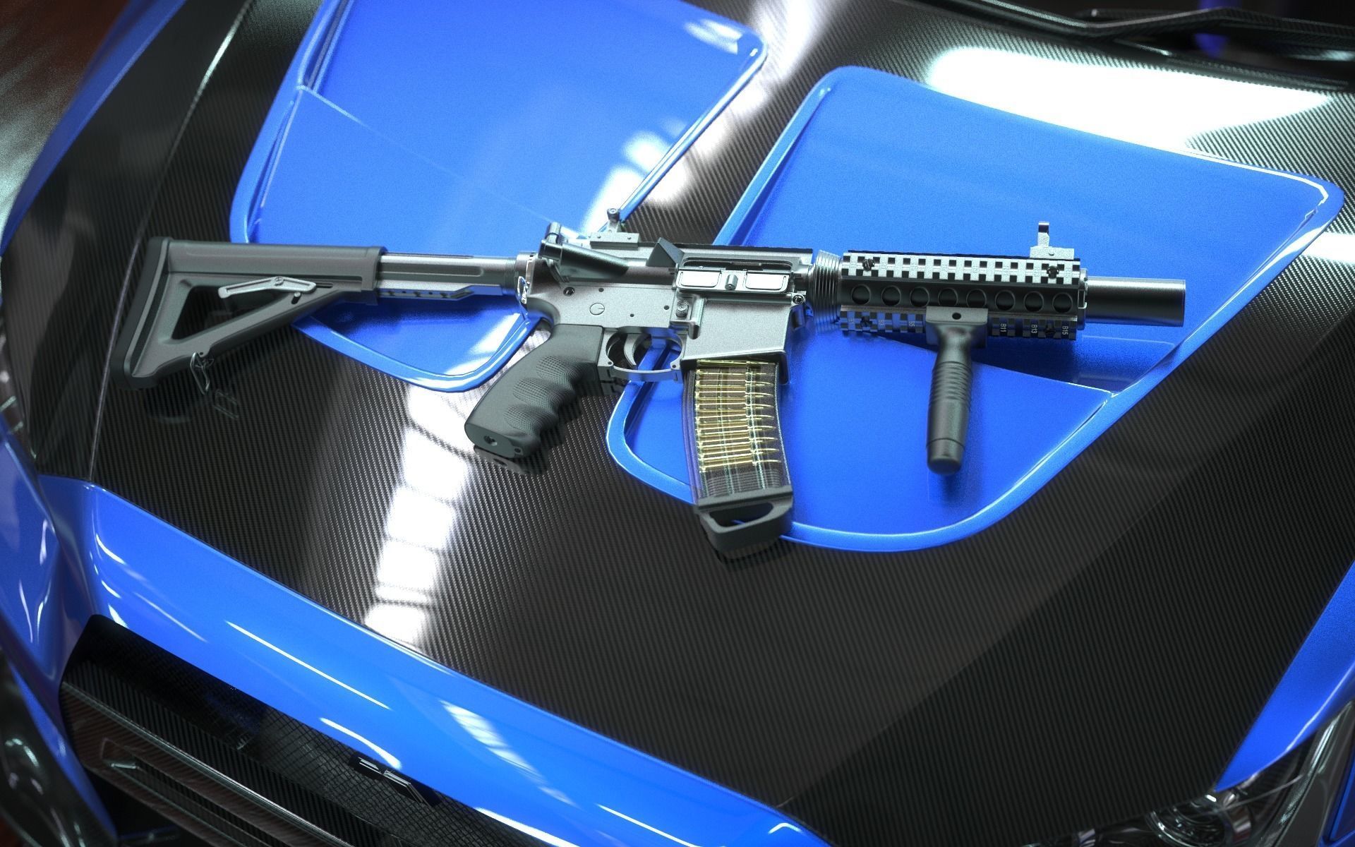 M4A1 Custom 3D model_33