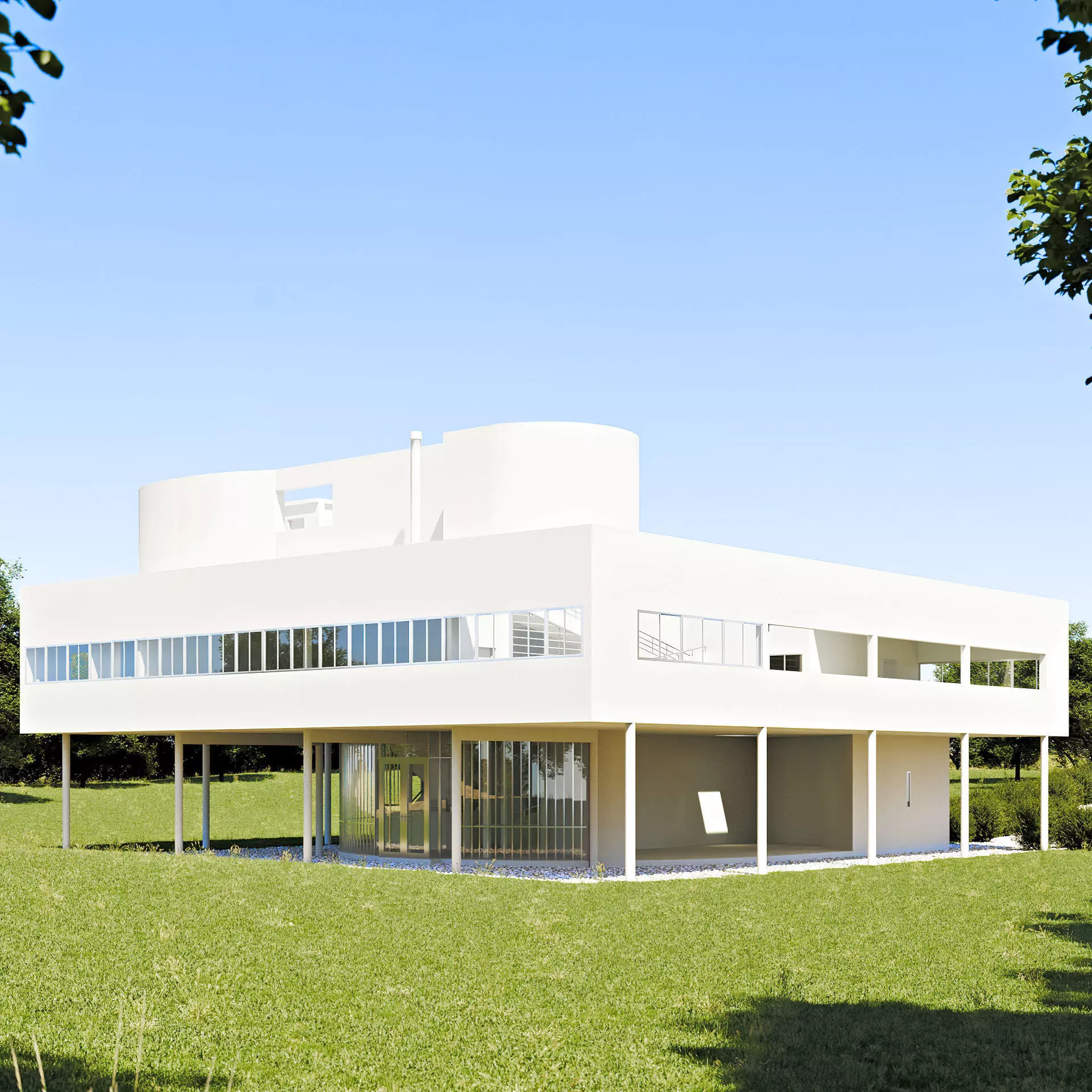 Villa Savoye - Le Corbusier 3D model_0