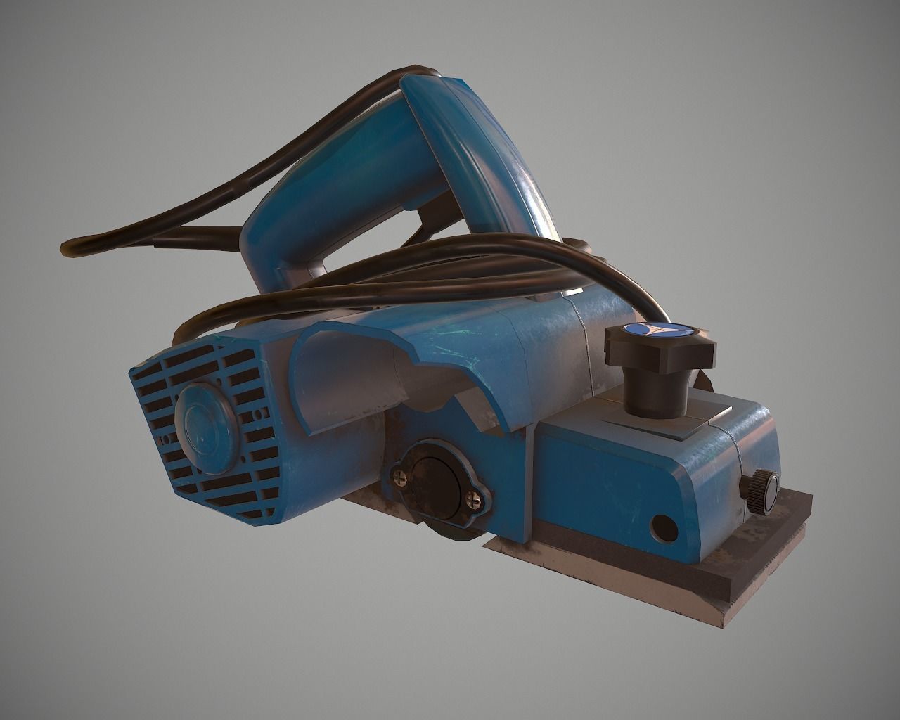 Wood Planer Machine Low-poly 3D model_3