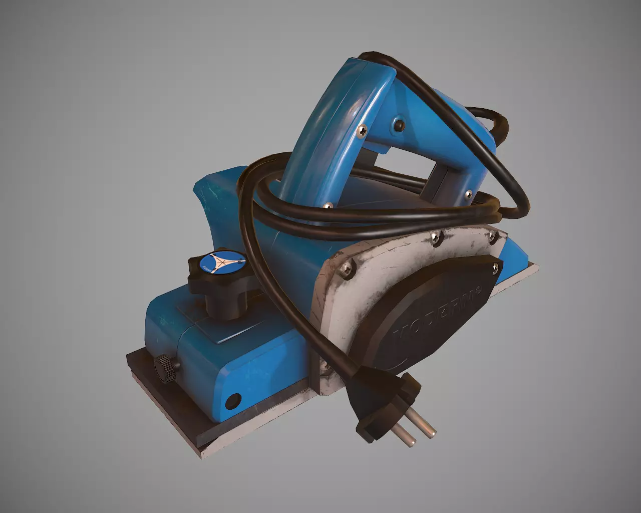 Wood Planer Machine Low-poly 3D model_0