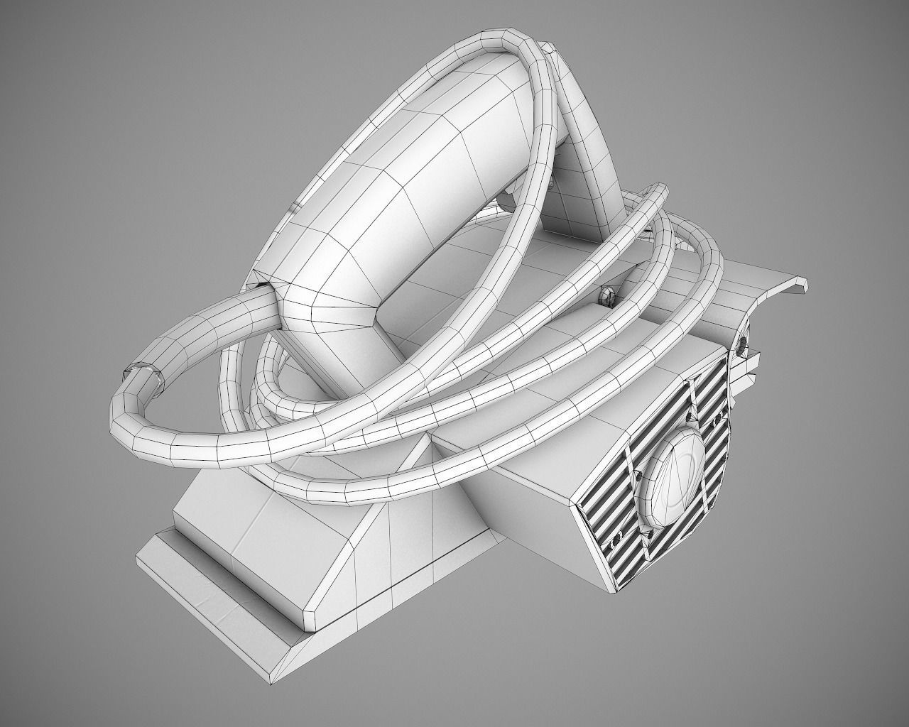 Wood Planer Machine Low-poly 3D model_8