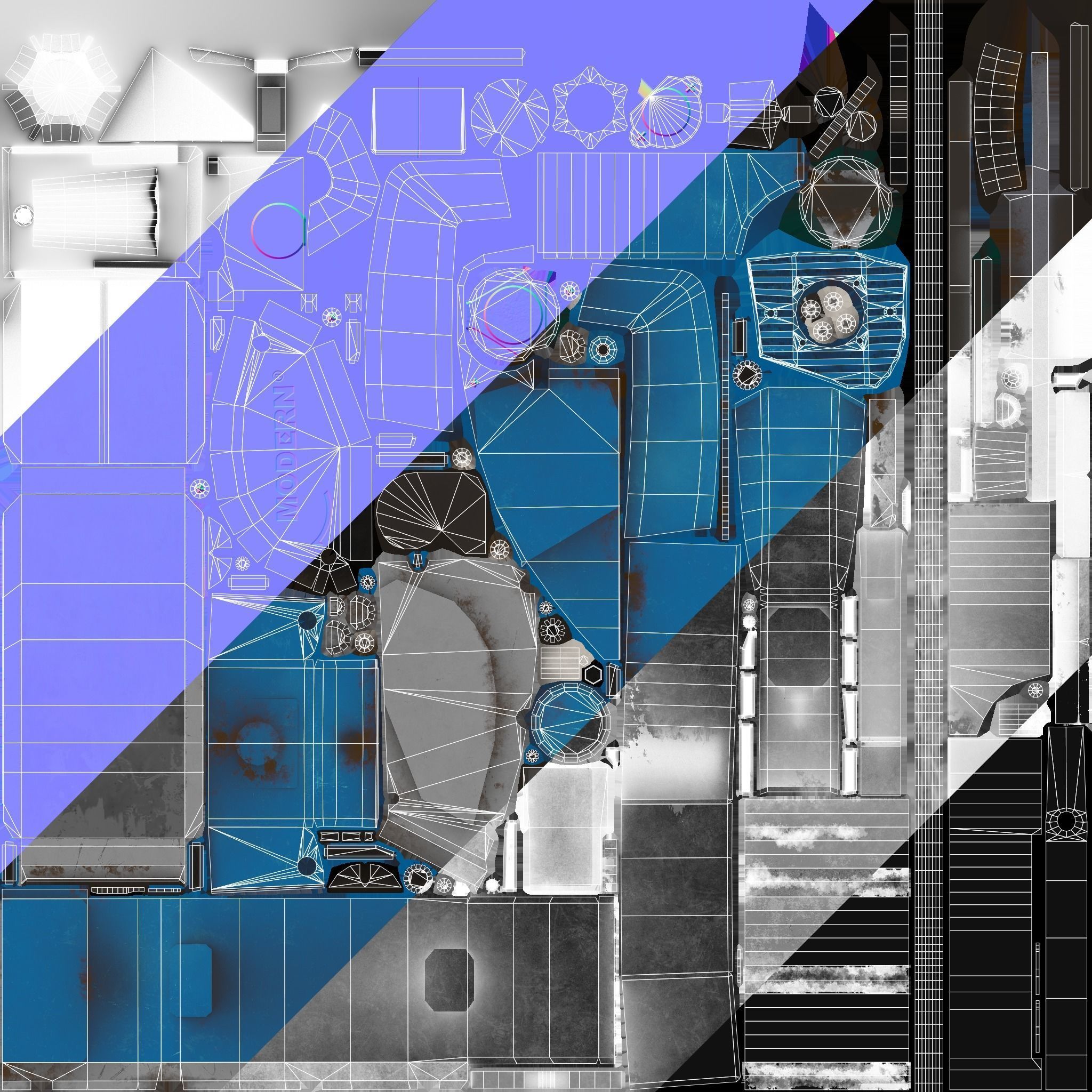 Wood Planer Machine Low-poly 3D model_12