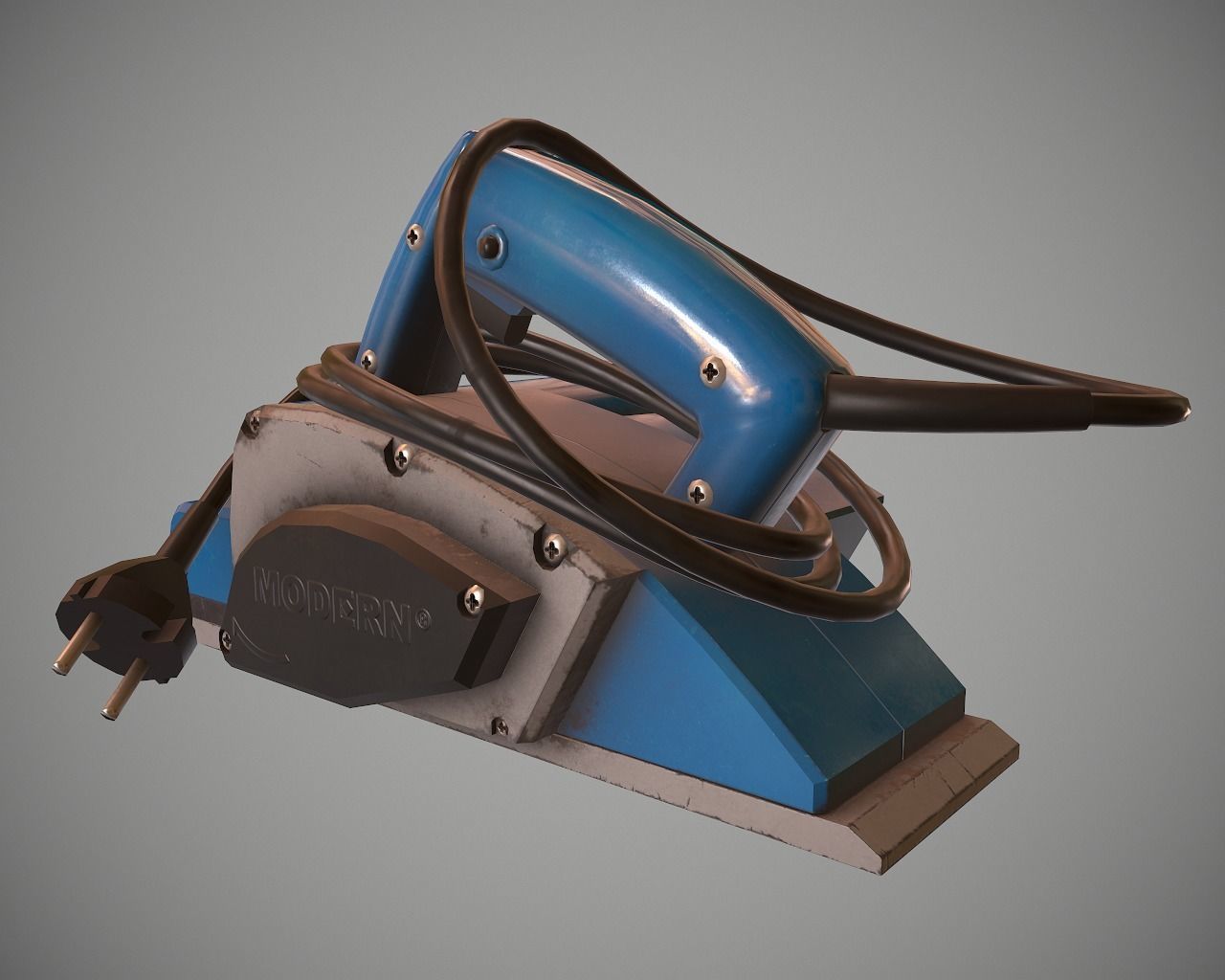 Wood Planer Machine Low-poly 3D model_1