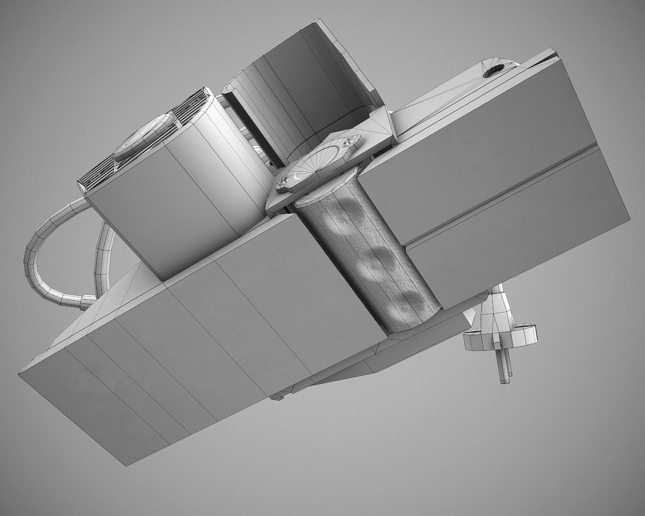 Wood Planer Machine Low-poly 3D model_11