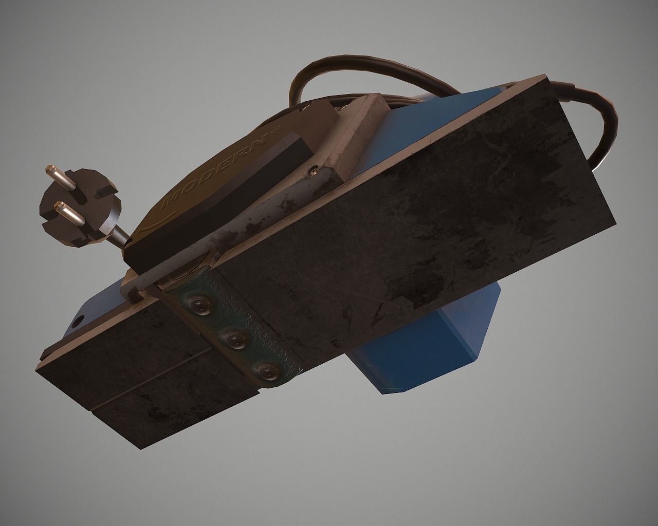 Wood Planer Machine Low-poly 3D model_5