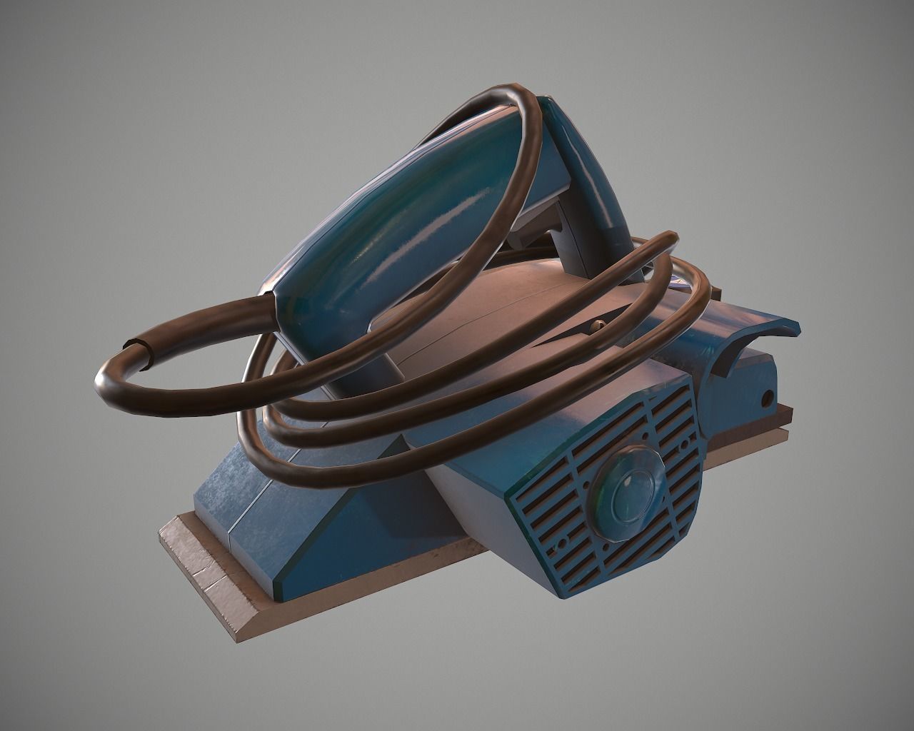 Wood Planer Machine Low-poly 3D model_4
