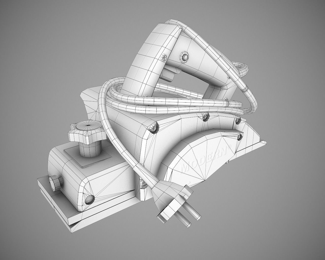 Wood Planer Machine Low-poly 3D model_6