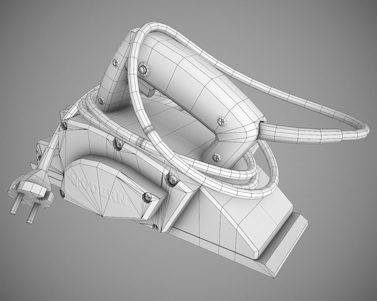 Wood Planer Machine Low-poly 3D model_9