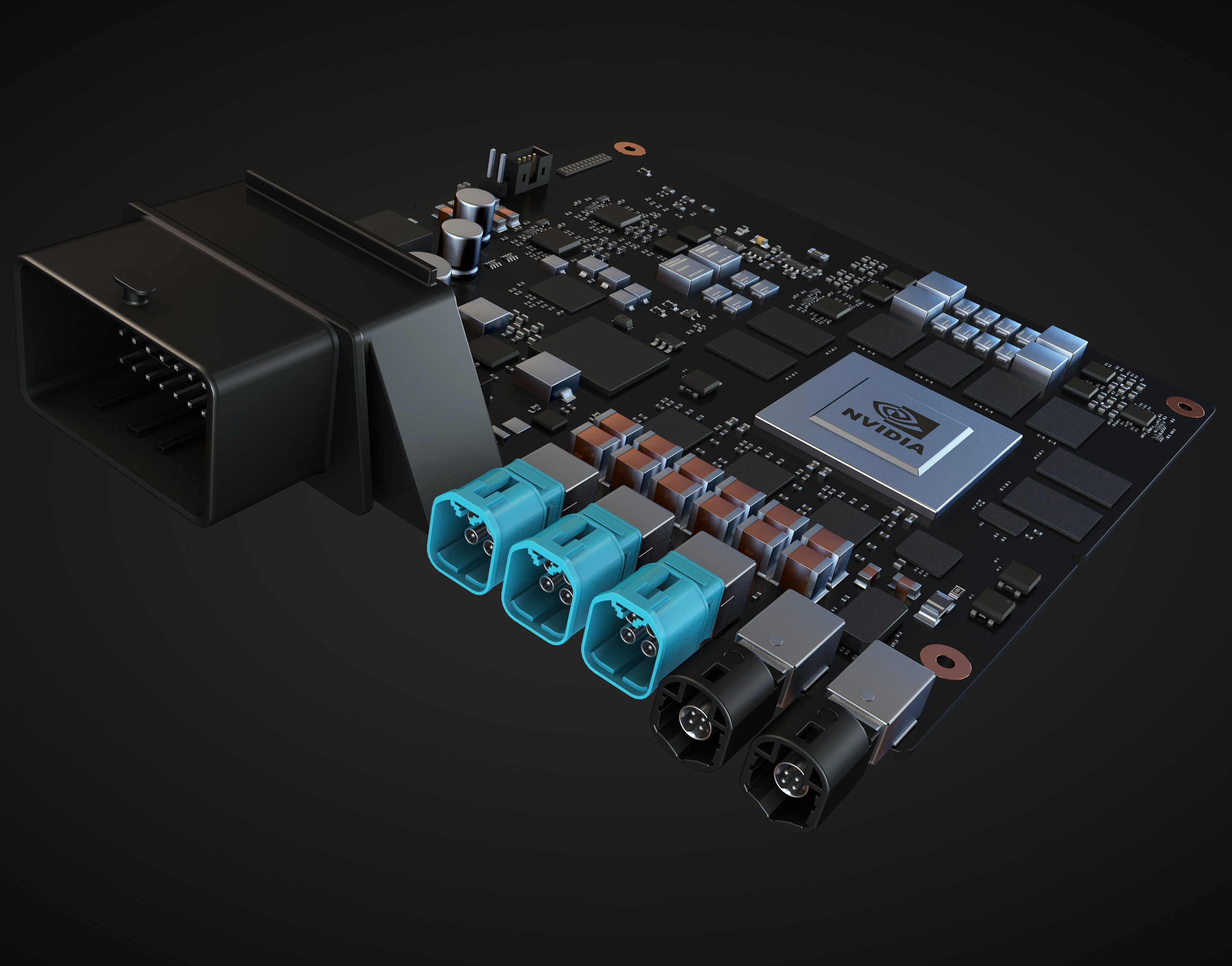 Nvidia drive px 2 xavier circuit board 3D model_4