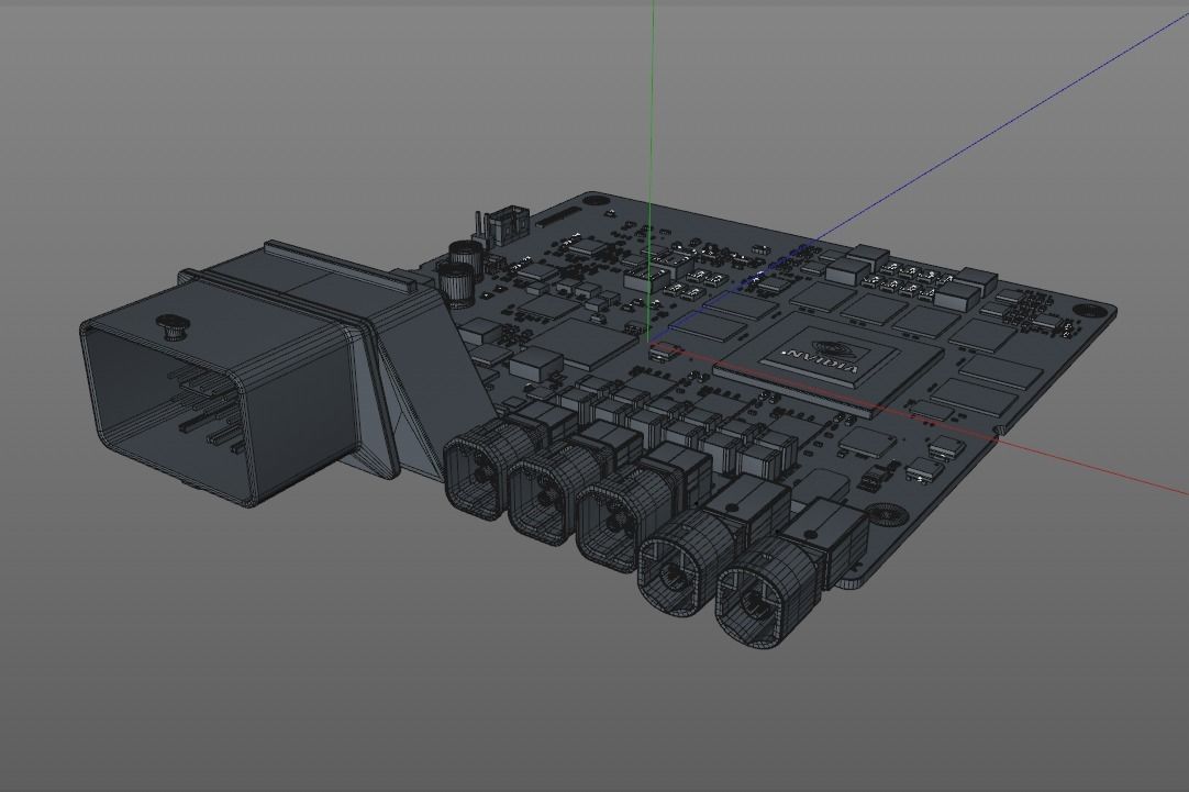 Nvidia drive px 2 xavier circuit board 3D model_5