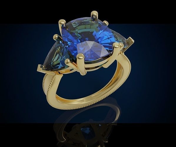 Three gemstone ring  Cg 3 6 3D print model