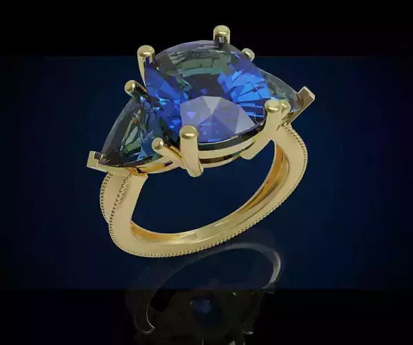 Three gemstone ring  Cg 3 6 3D print model Three gemstone ring  Cg 3 6 3D print model