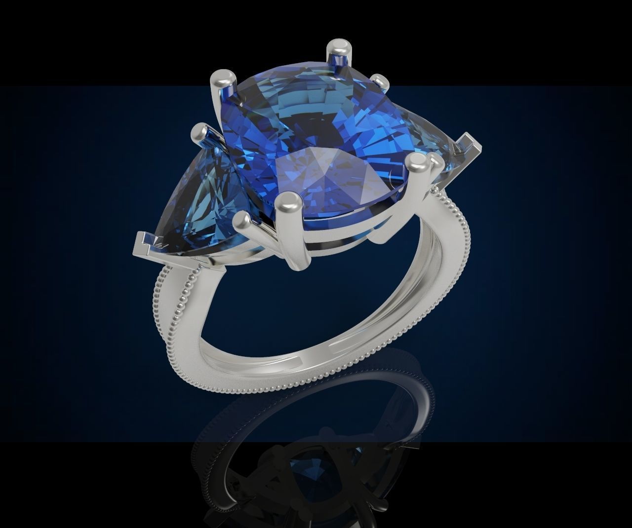 Three gemstone ring  Cg 3 6 3D print model_18