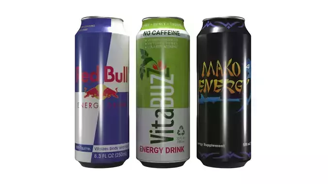 Energy Drink Cans Free low-poly 3D model