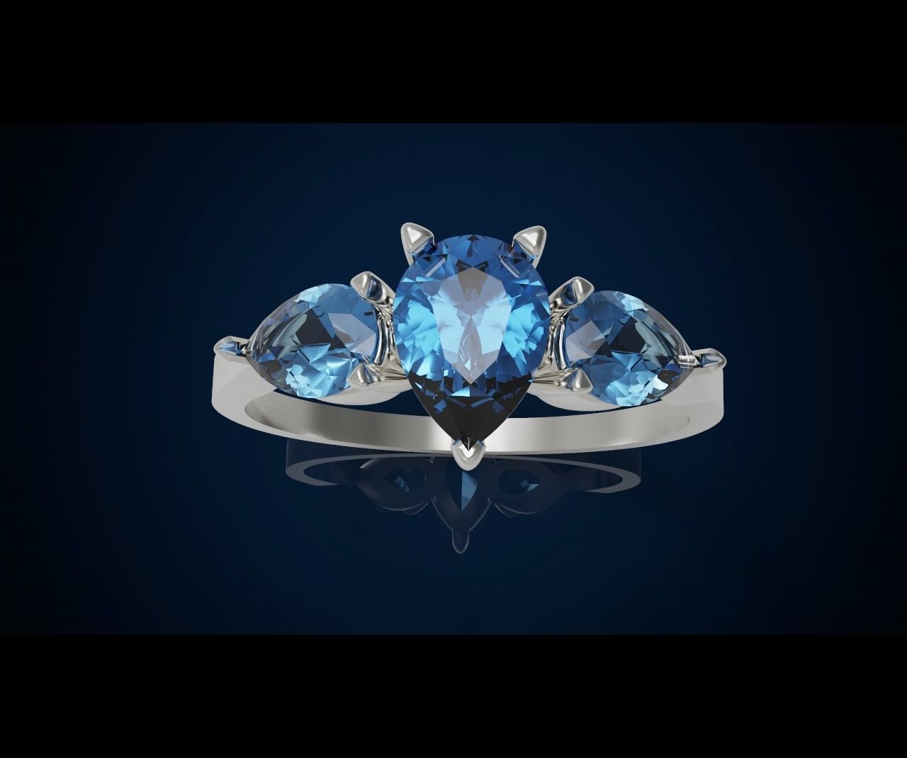 Three gemstone ring Cg 3 7 3D print model_15