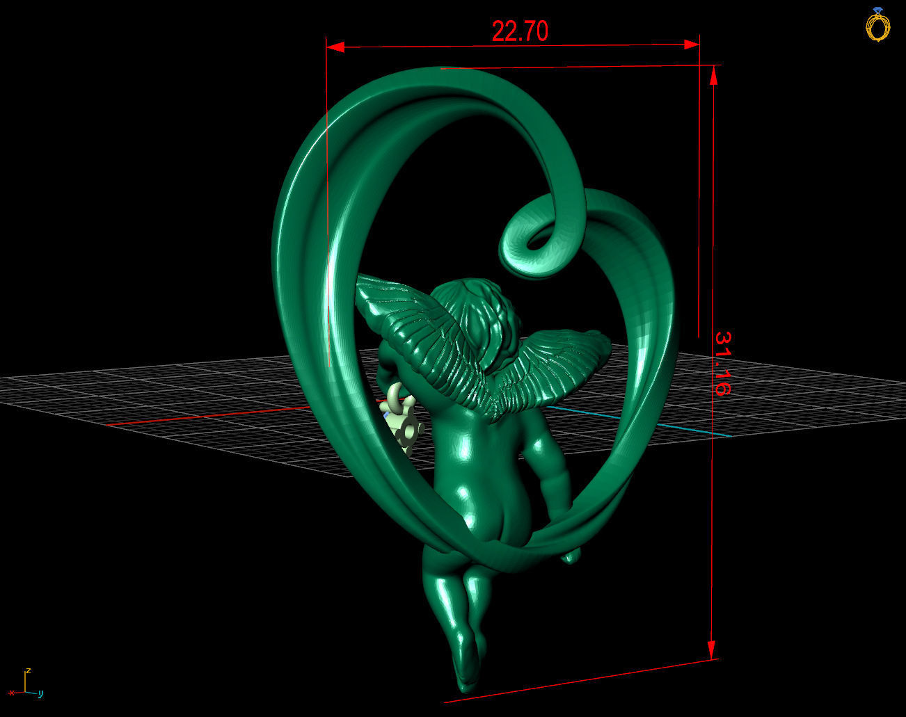 heart and an angel 3D print model_11