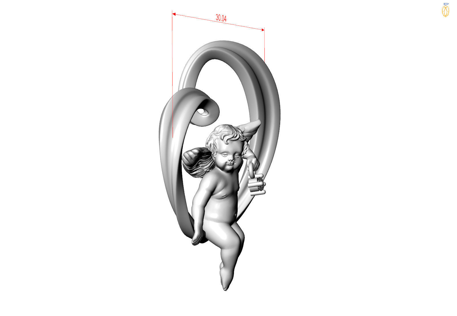 heart and an angel 3D print model_21