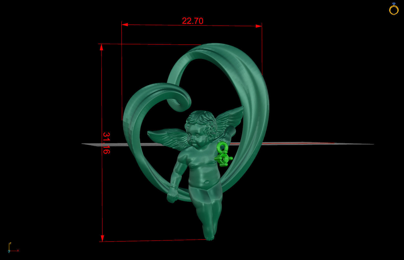 heart and an angel 3D print model_8