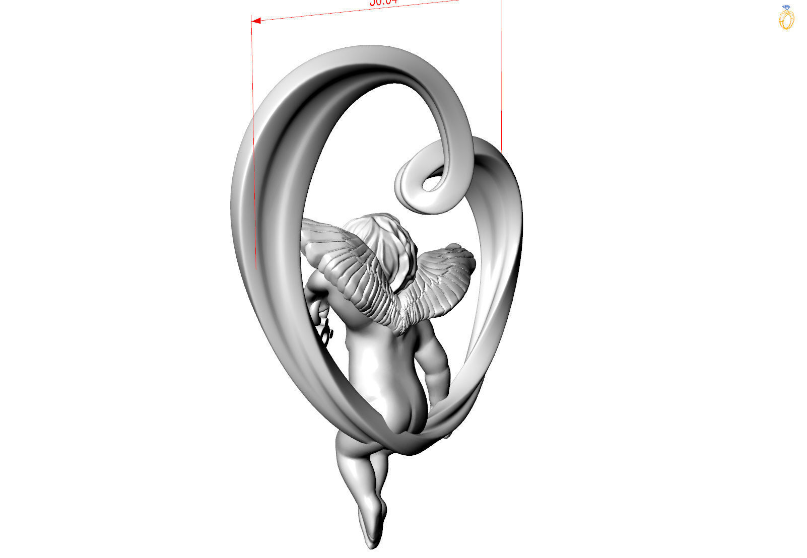 heart and an angel 3D print model_29