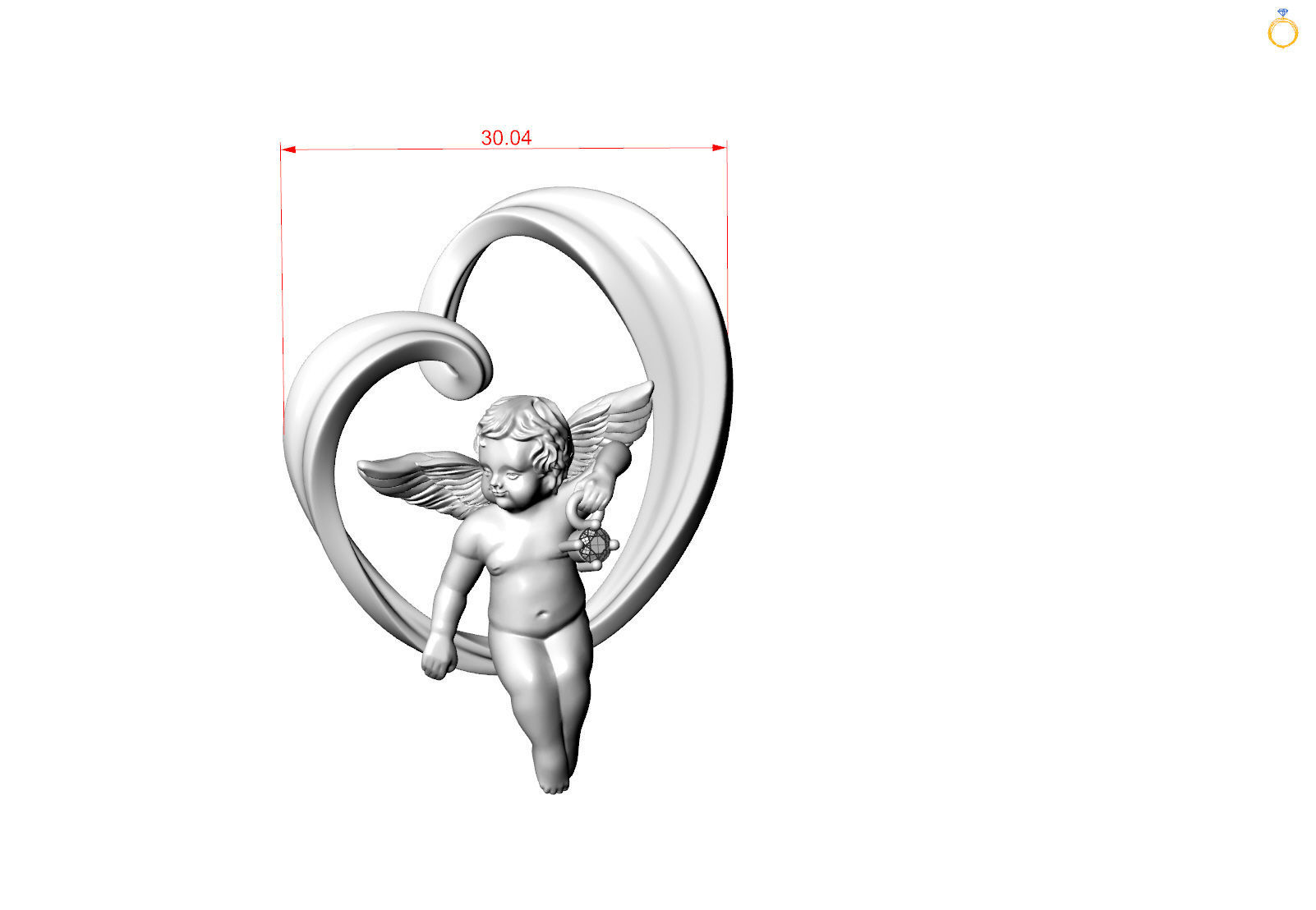 heart and an angel 3D print model_25
