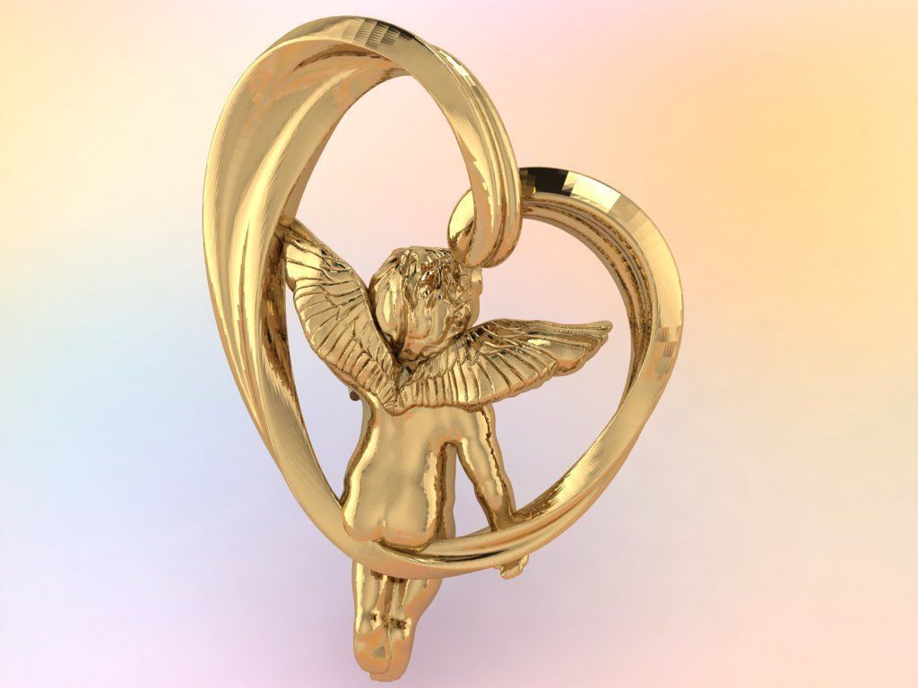 heart and an angel 3D print model_5