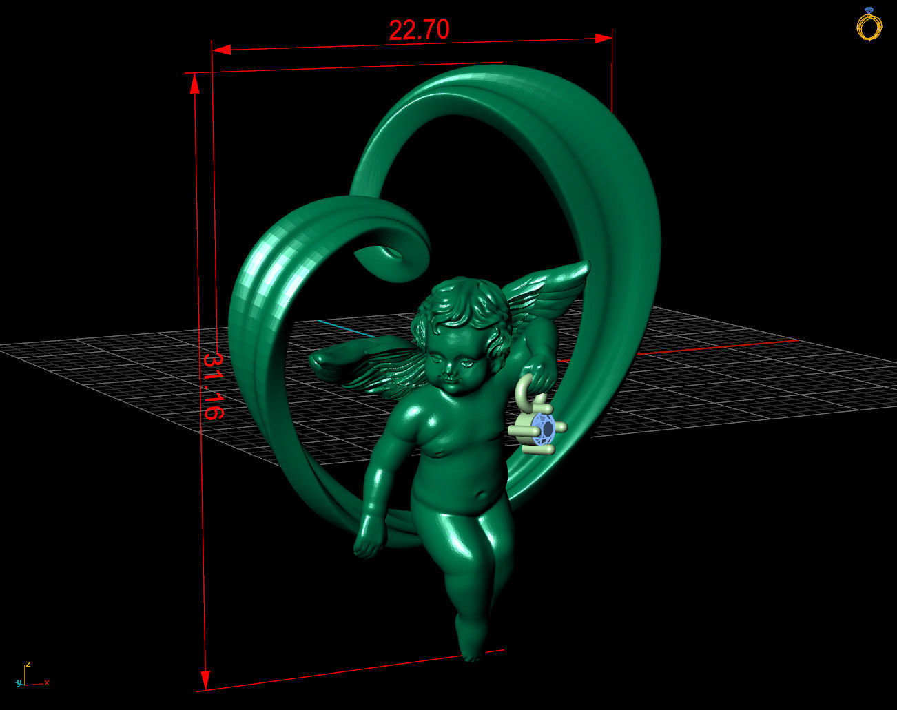 heart and an angel 3D print model_12