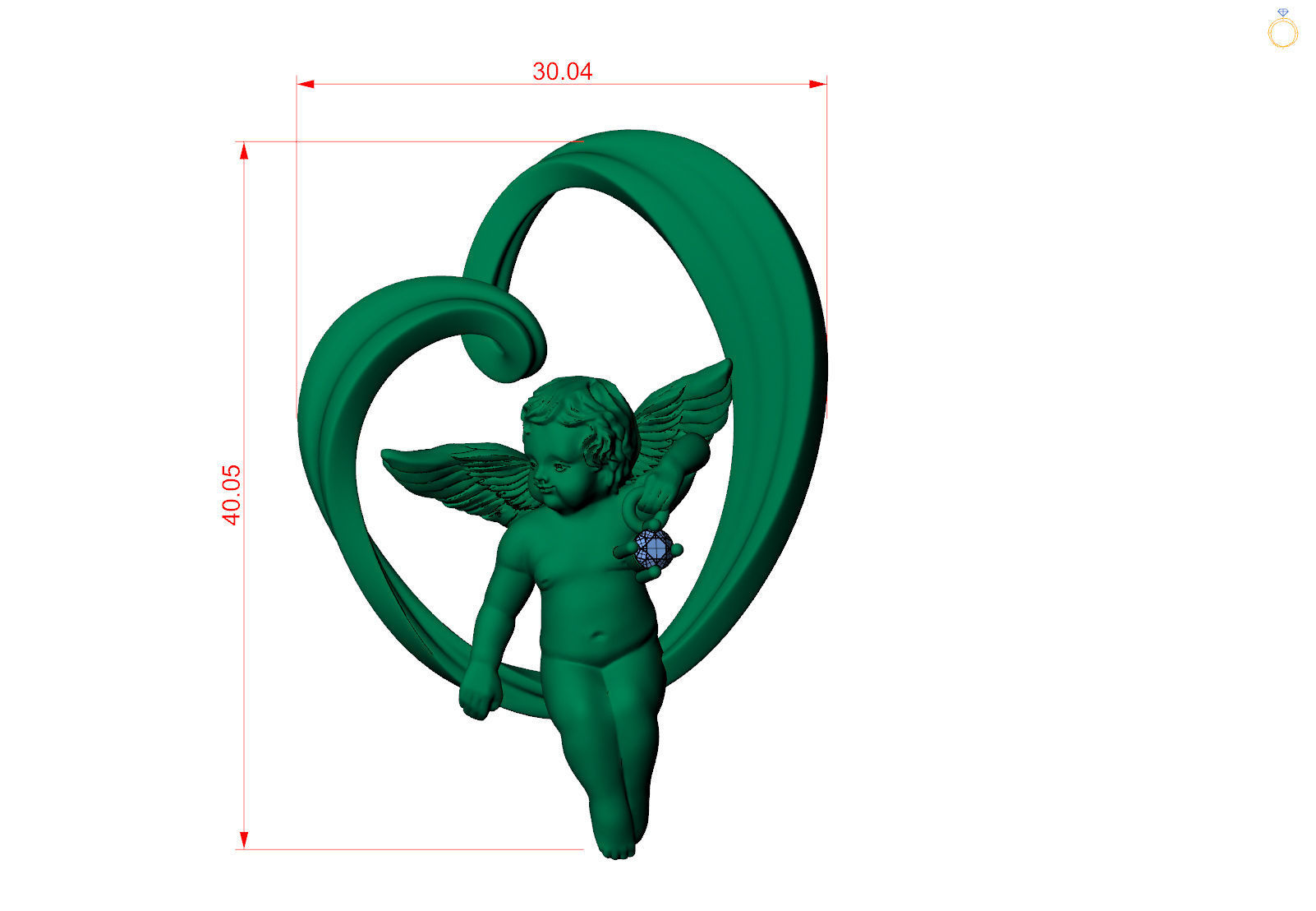heart and an angel 3D print model_28