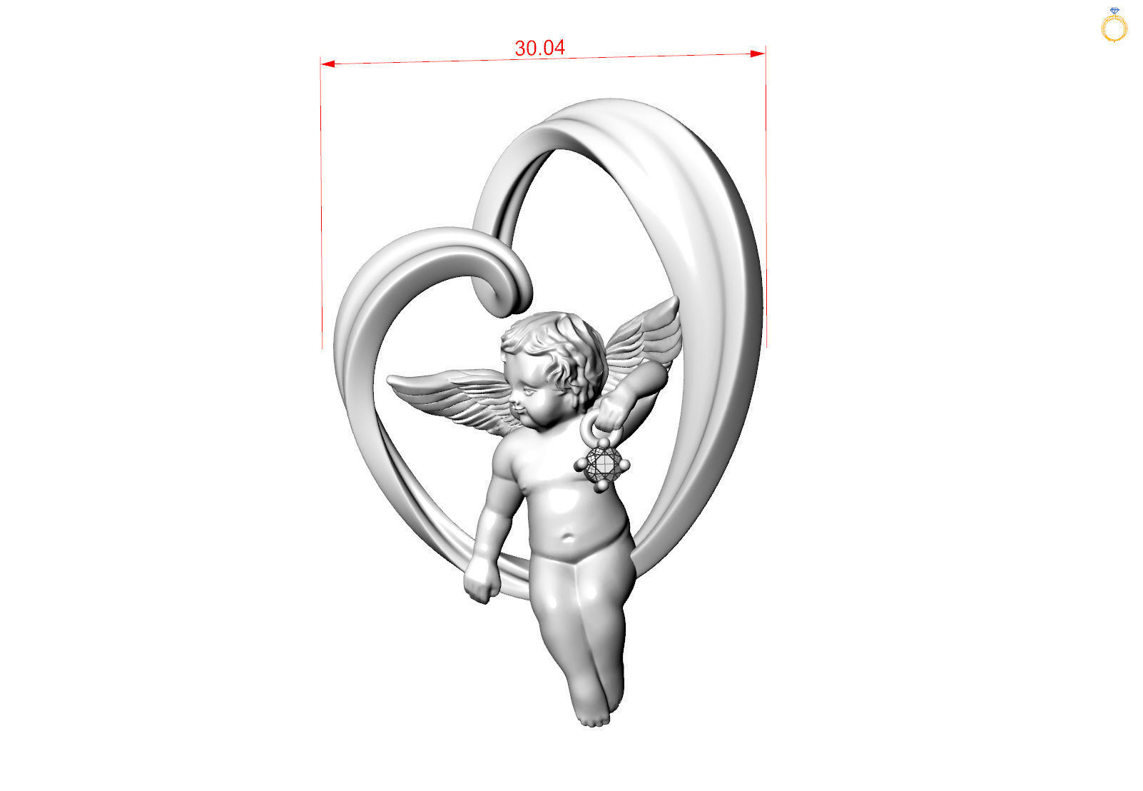 heart and an angel 3D print model_23