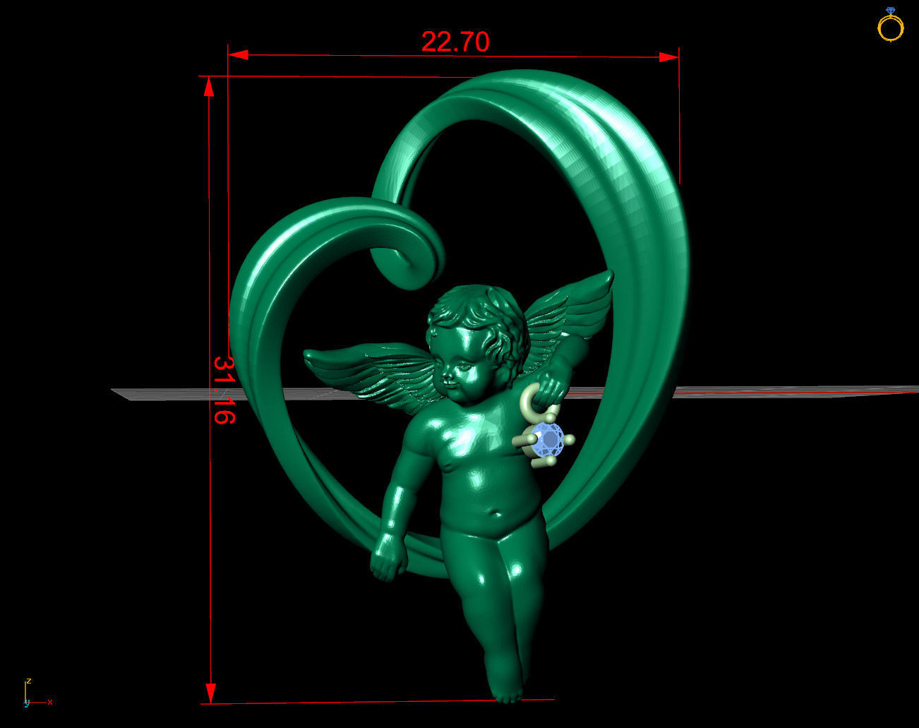 heart and an angel 3D print model_7